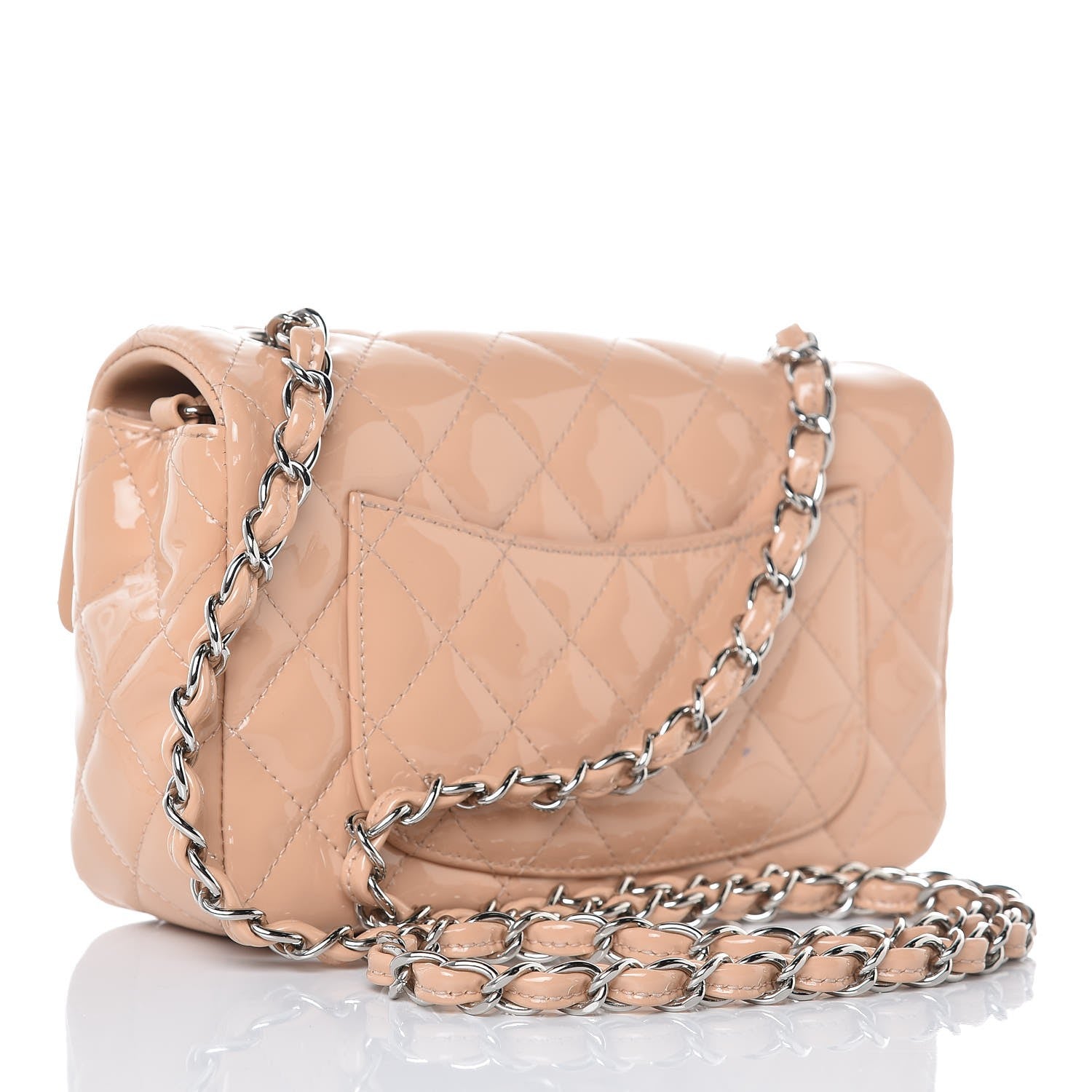 Chanel Patent Calfskin Quilted Mini Rectangular Flap Light Pink 3 of 10