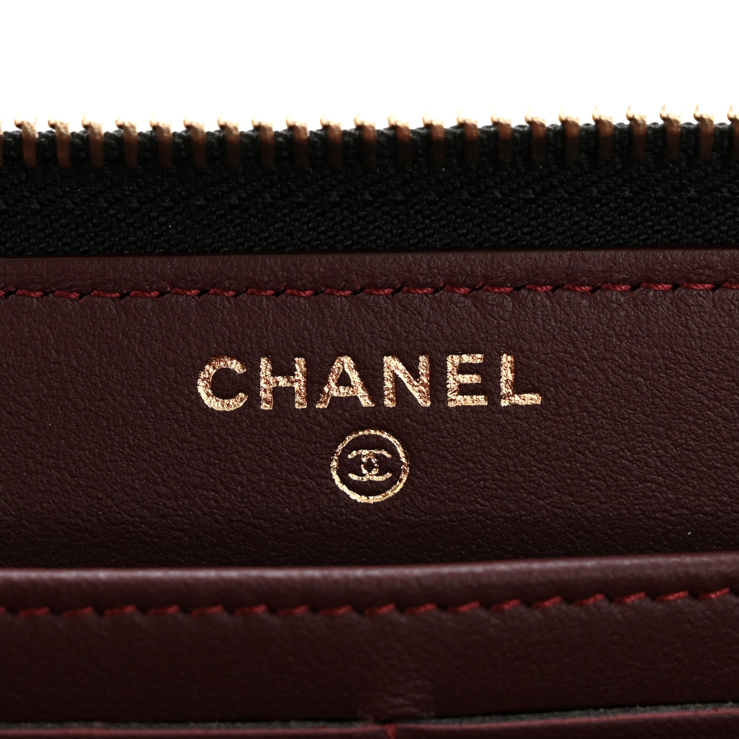 Chanel Aged Calfskin Quilted Lucky Charms 2.55 Reissue Zip Around Wallet Black 6 of 10