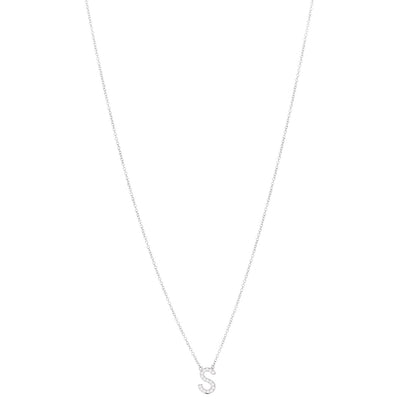 Tiffany Platinum Diamond Letter S Pendant Necklace 1 of 6