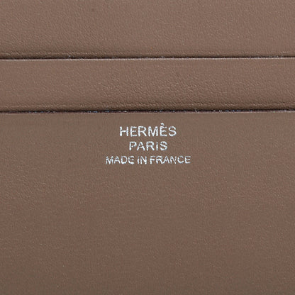 Hermes Swift Calfskin Citizen Twill Card Case Etoupe 3 of 7