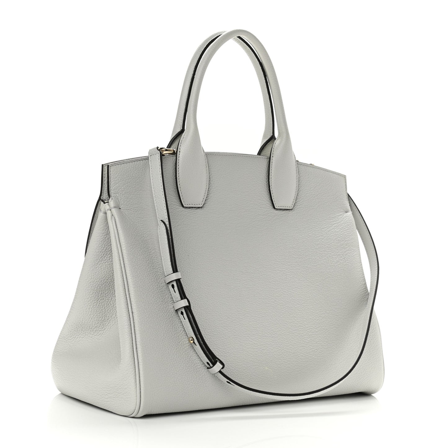 Hammered Calfskin Medium Studio Bag Grey