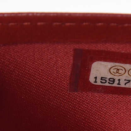 Chanel Lambskin Camellia Embossed Yen Wallet Dark Red 8 of 8