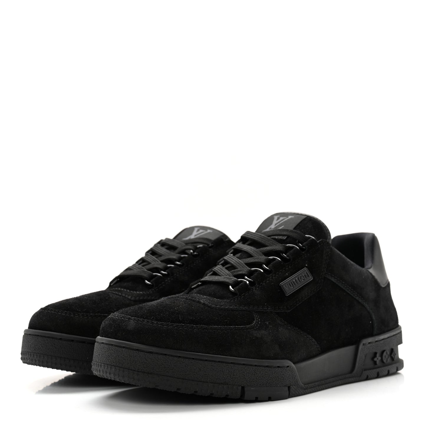 Suede Mens LV Trainer Sneakers 8.5 Black