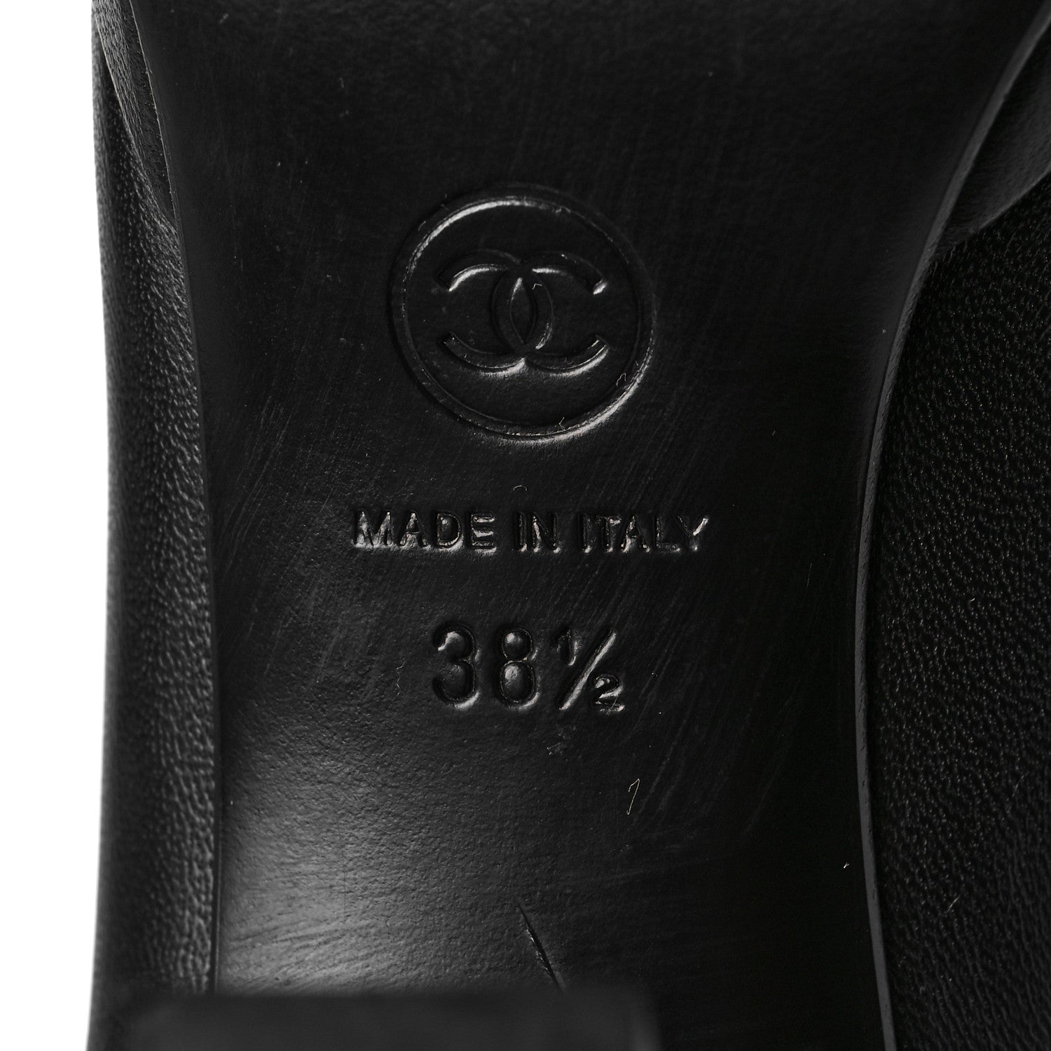 Chanel Lambskin Patent Cap Toe Pearl CC Ankle Boots 38.5 Black 7 of 7