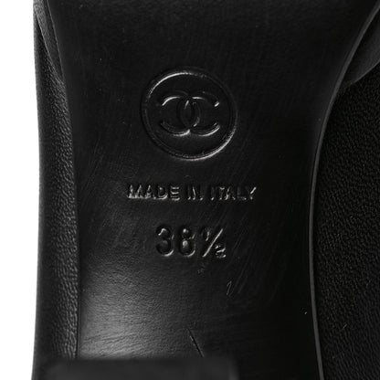 Chanel Lambskin Patent Cap Toe Pearl CC Ankle Boots 38.5 Black 7 of 7