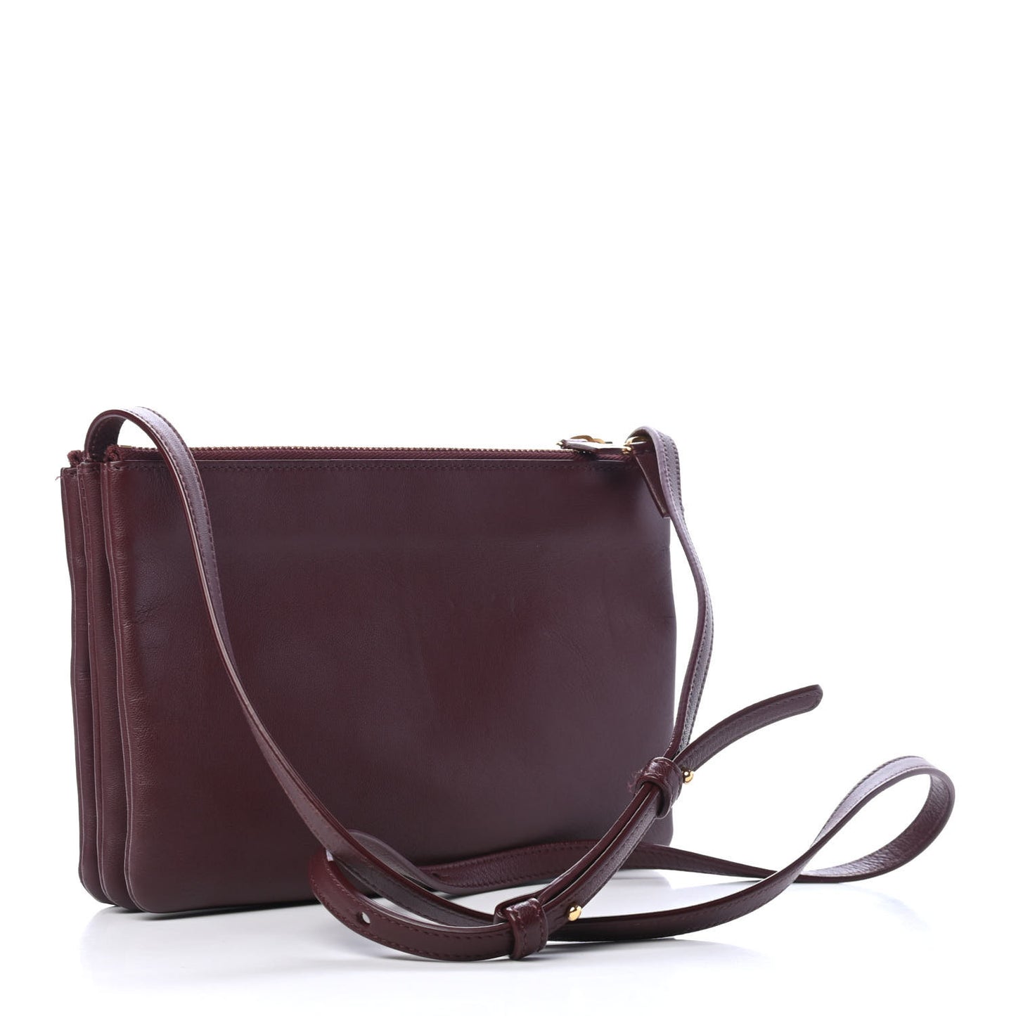 Smooth Lambskin Small Trio Crossbody Bag Burgundy