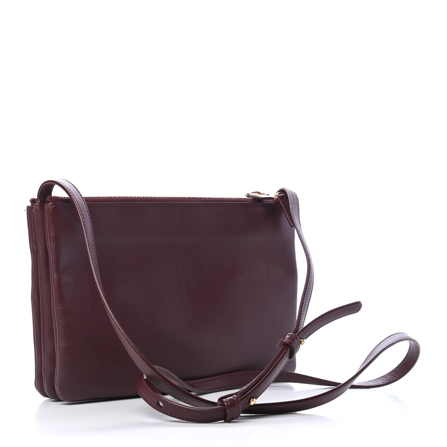 Celine Smooth Lambskin Small Trio Crossbody Bag Burgundy 2 of 7