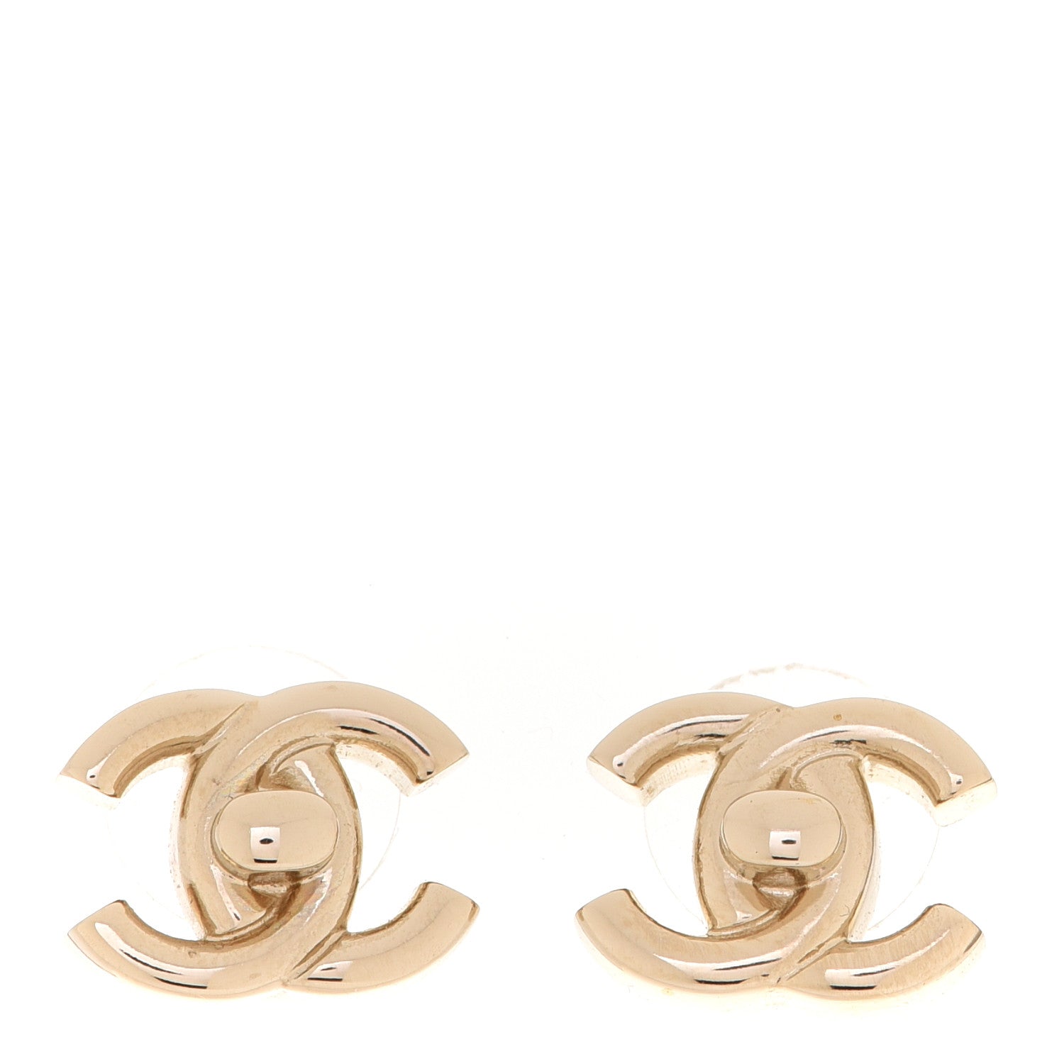 Chanel Metal CC Turnlock Earrings Gold 1 of 5