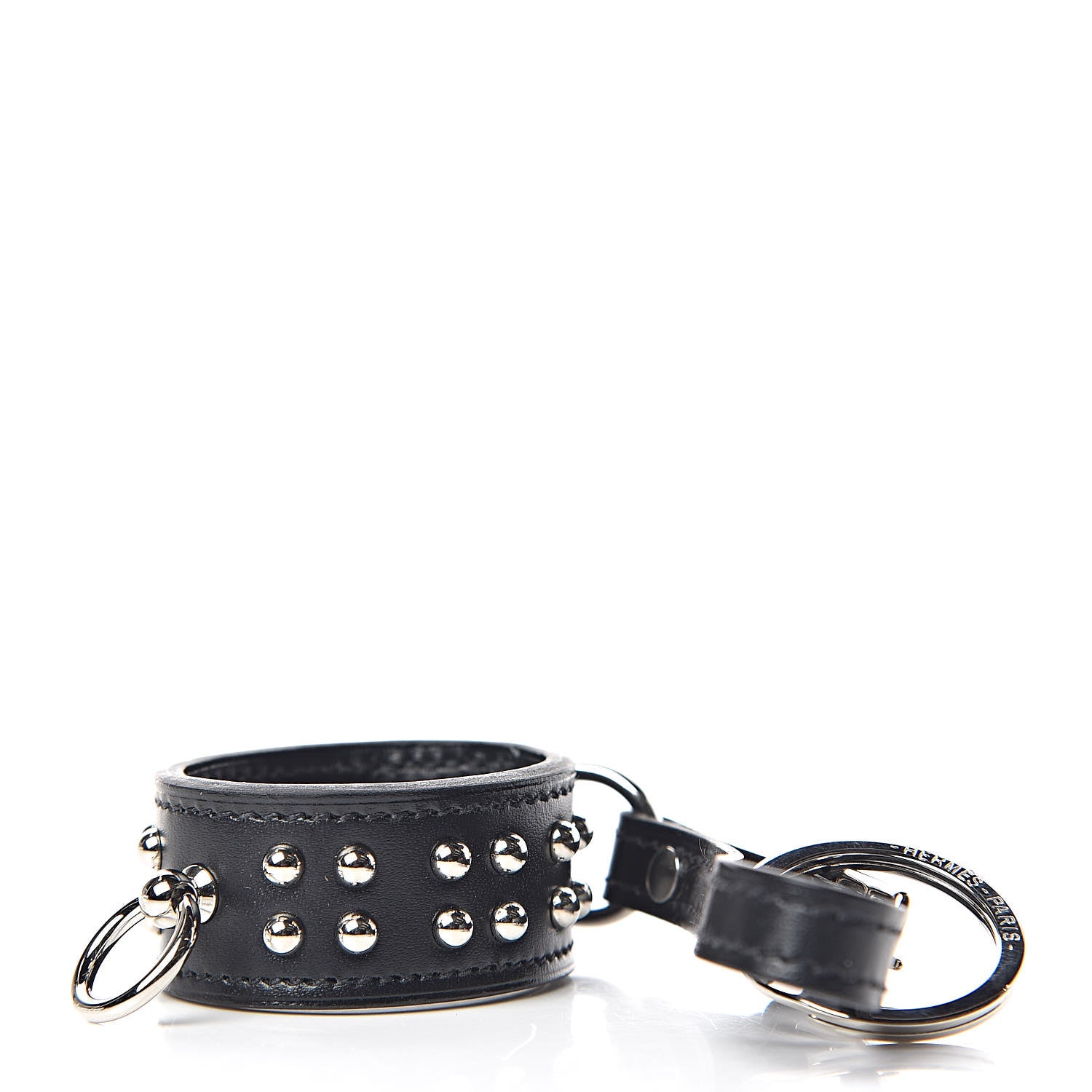 Hermes Vache Hunter Collier de Chien Anneau Key Holder Black 3 of 5