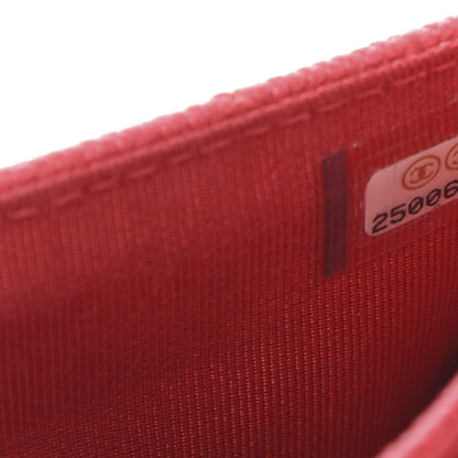 Chanel Caviar Chevron Quilted Flap Card Holder Red 10 of 12