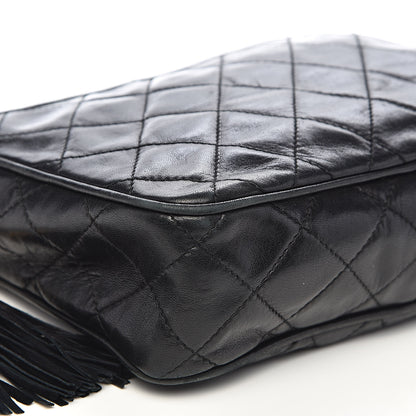 Chanel Lambskin Quilted CC Tassel Camera Case Black 10 of 16