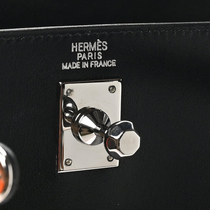Hermes Box Kelly Crutch Clutch Black 6 of 8