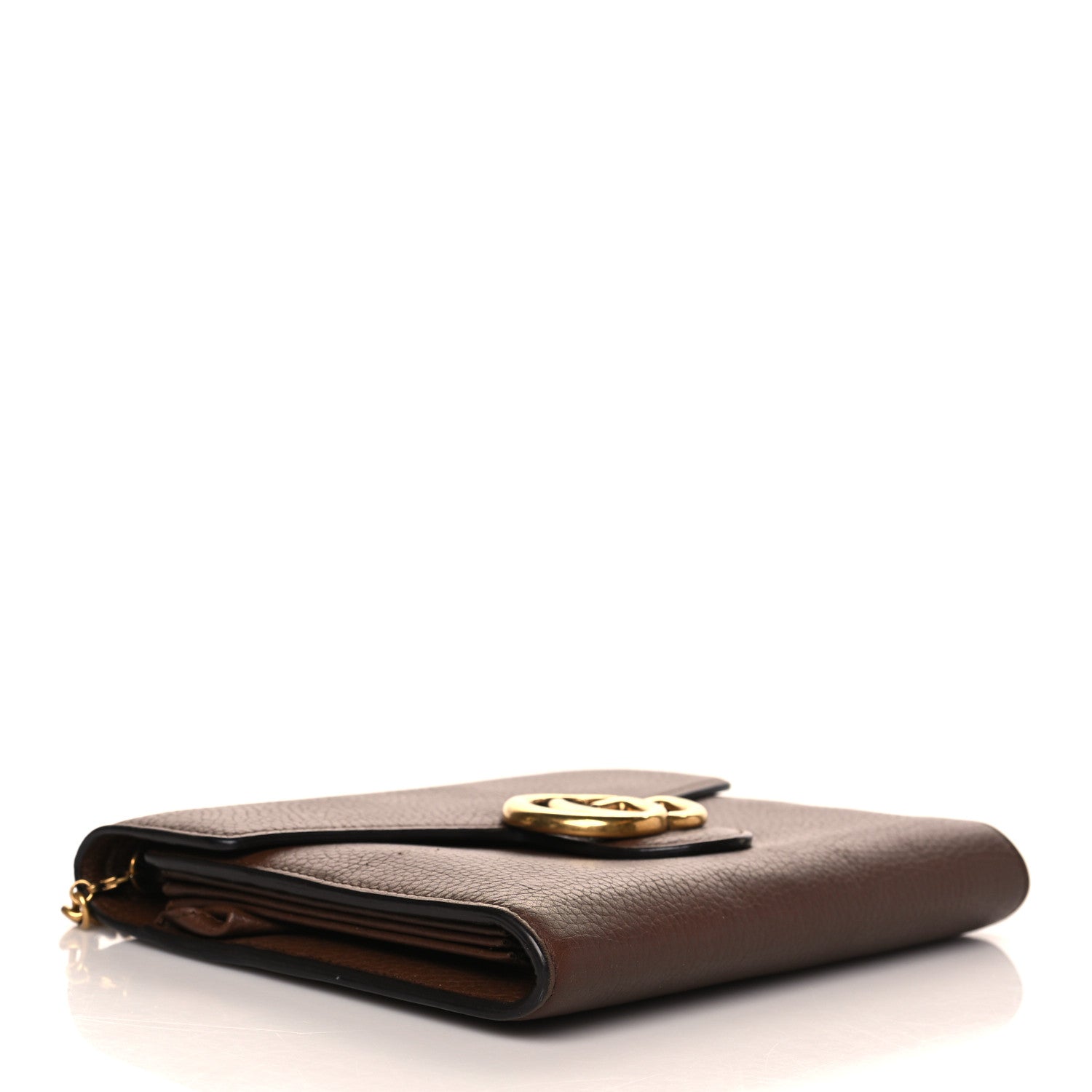 Gucci Cellarius Calfskin GG Marmont Chain Wallet Nut Brown 3 of 9