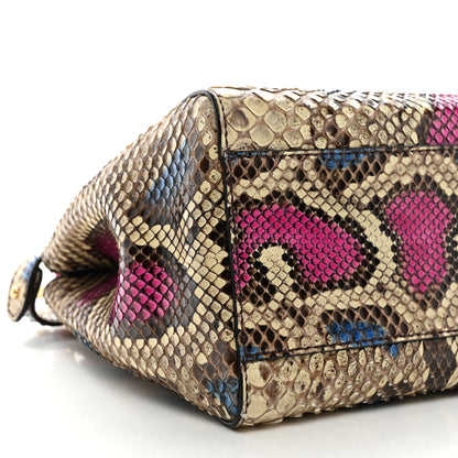 Fendi Snakeskin Mini Peekaboo Iconic Satchel Daisy Roccia Magenta 8 of 10