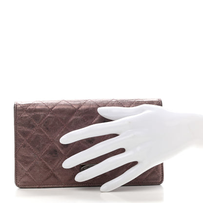 Chanel Aged Calfskin Quilted Reissue 2.55 Yen Wallet Purple 2 of 14