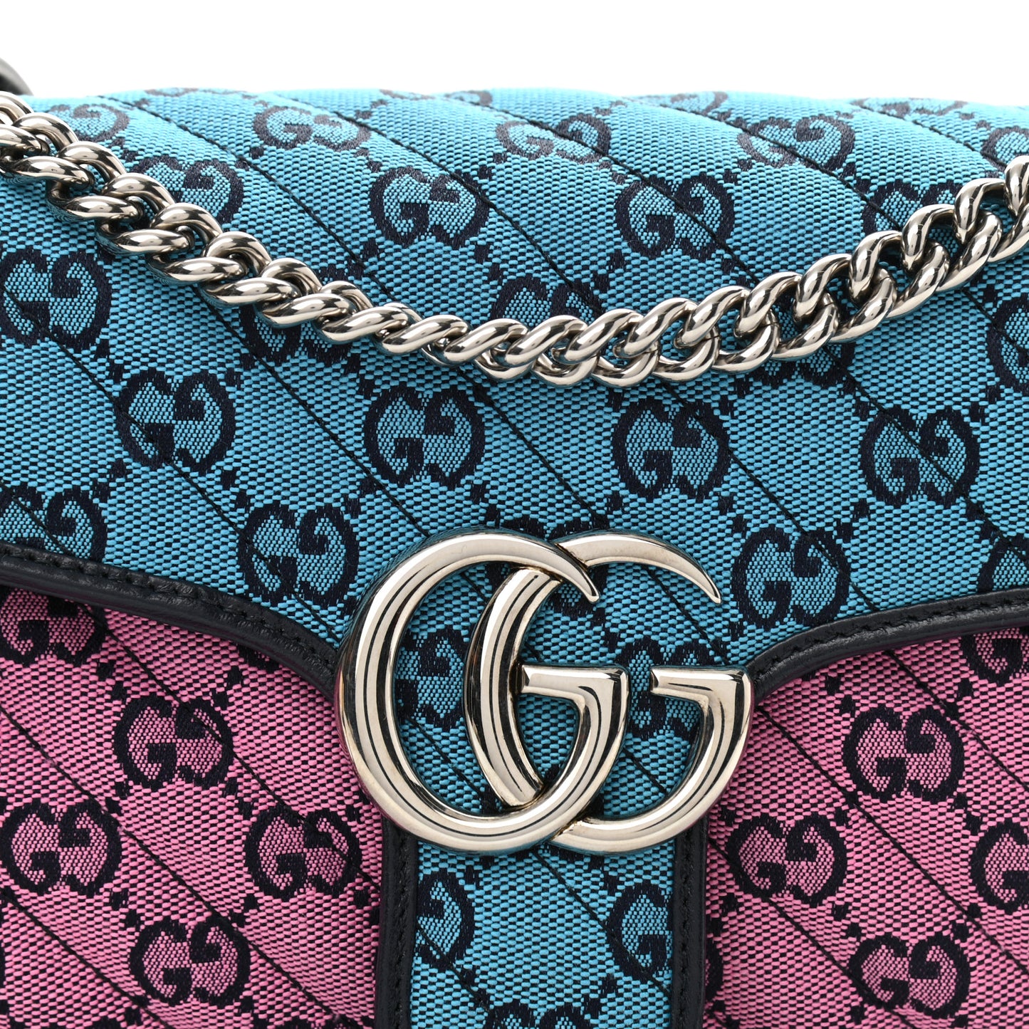 Monogram Multicolor Matelasse Diagonal Small GG Marmont Shoulder Bag Light Blue Pink Blue Green Red