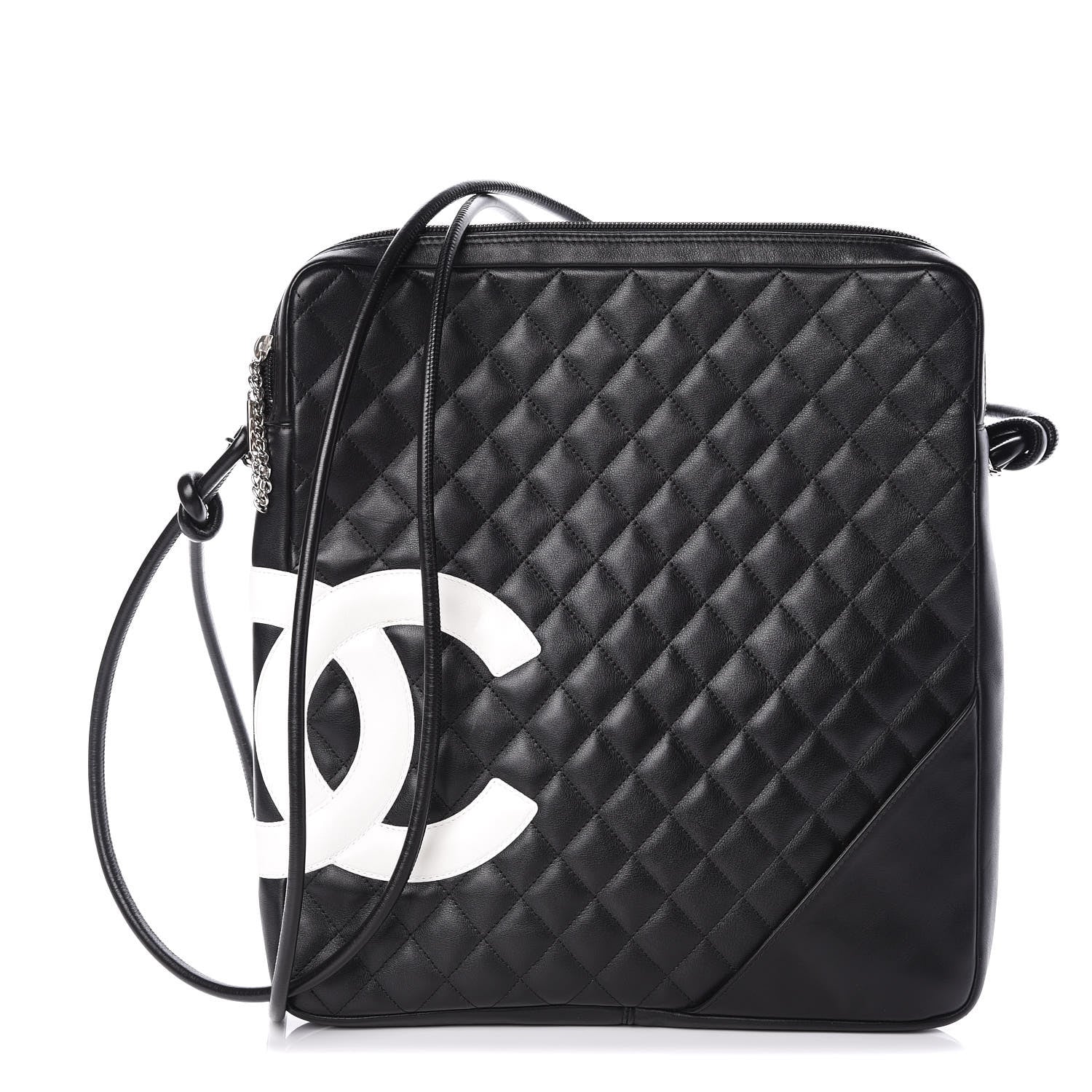 Chanel Calfskin Quilted Large Cambon Messenger Black White 1 of 9