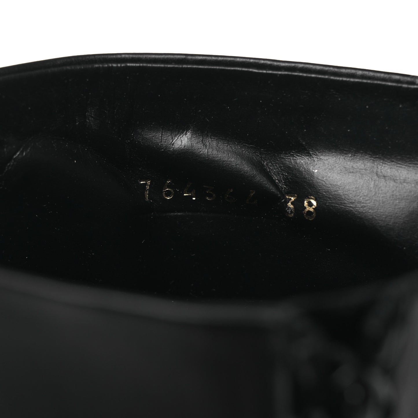 Shiny Calfskin BB Knife Booties 38 Black Gold