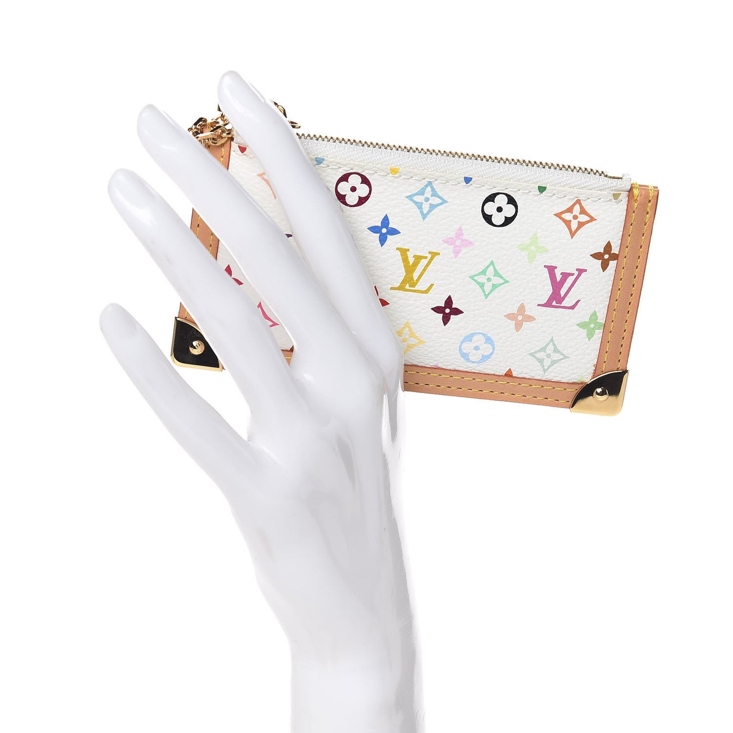 Monogram Multicolor Key Pouch White