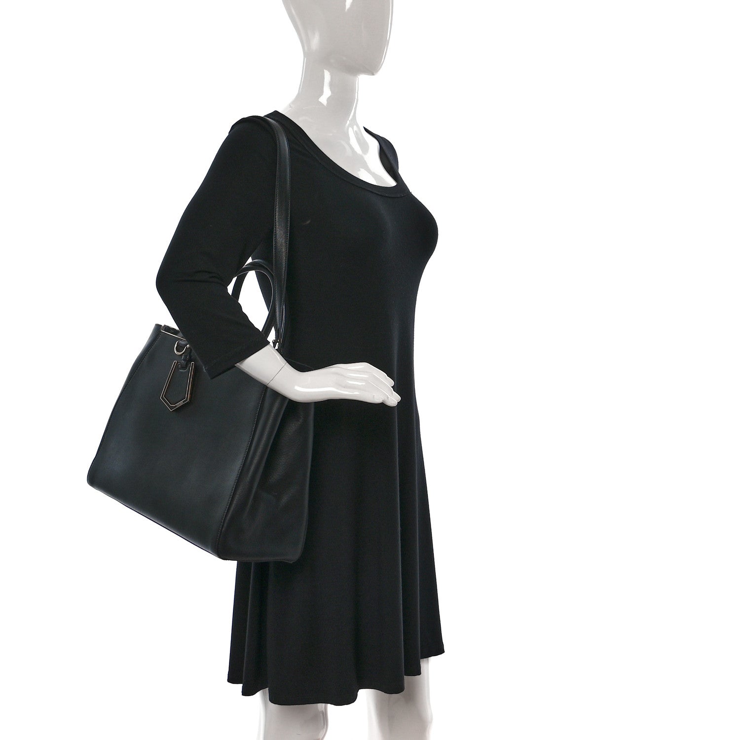 Fendi Vitello Elite Regular 2Jours Tote Black 2 of 9