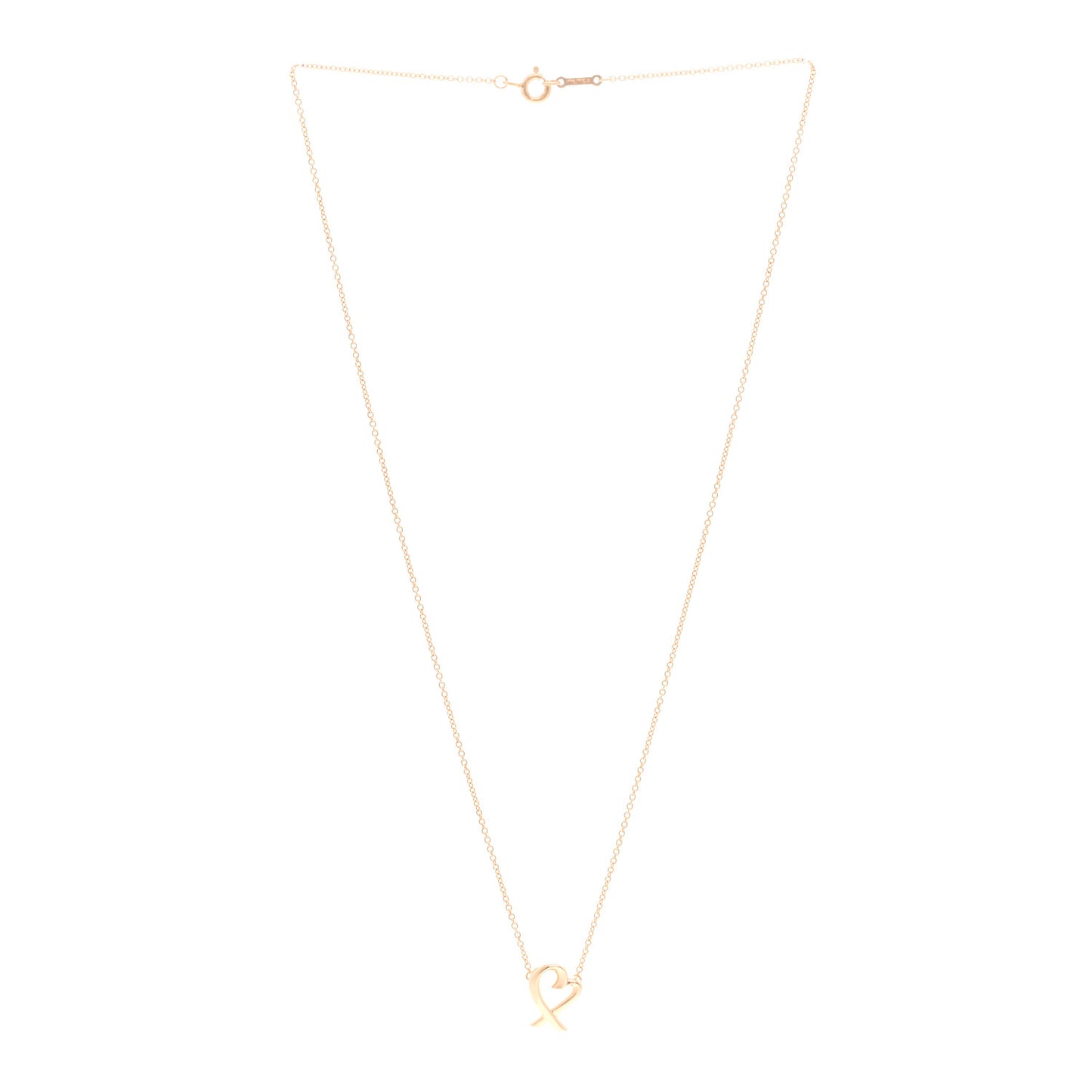 18K Rose Gold Mini Paloma Picasso Loving Heart Pendant Necklace