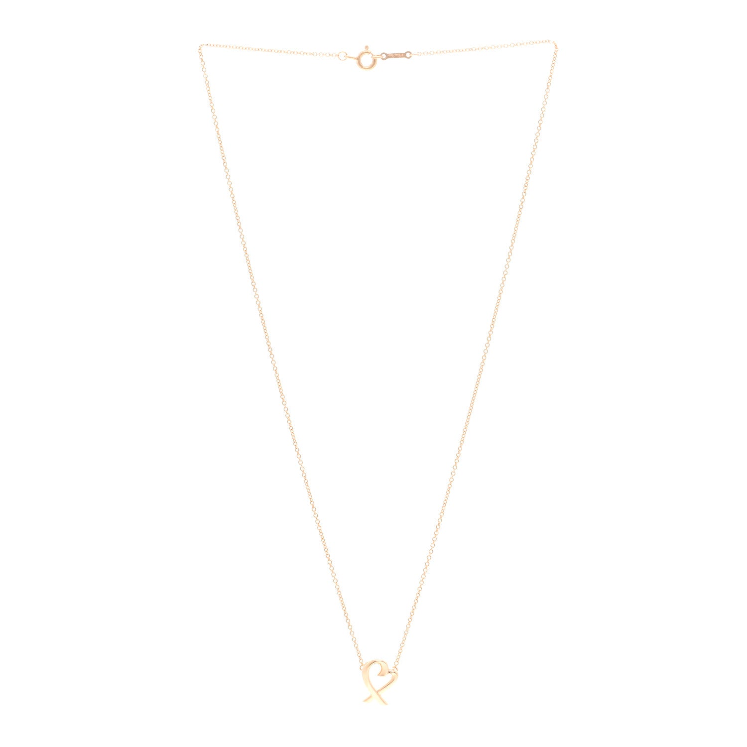 Tiffany 18K Rose Gold Mini Paloma Picasso Loving Heart Pendant Necklace 3 of 5