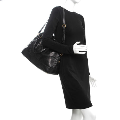 Prada Cervo Deerskin Dome Satchel Black 2 of 10