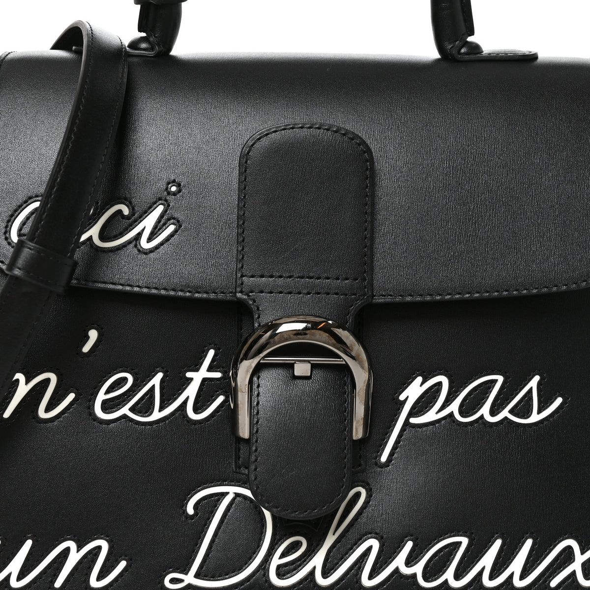 Delvaux Box Calfskin L'Humour MM Brillant Satchel Black 7 of 9