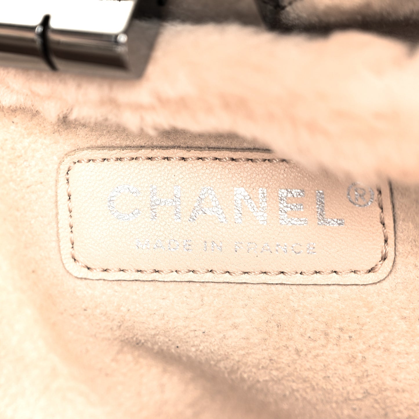 Shearling Quilted Mademoiselle Tote Beige