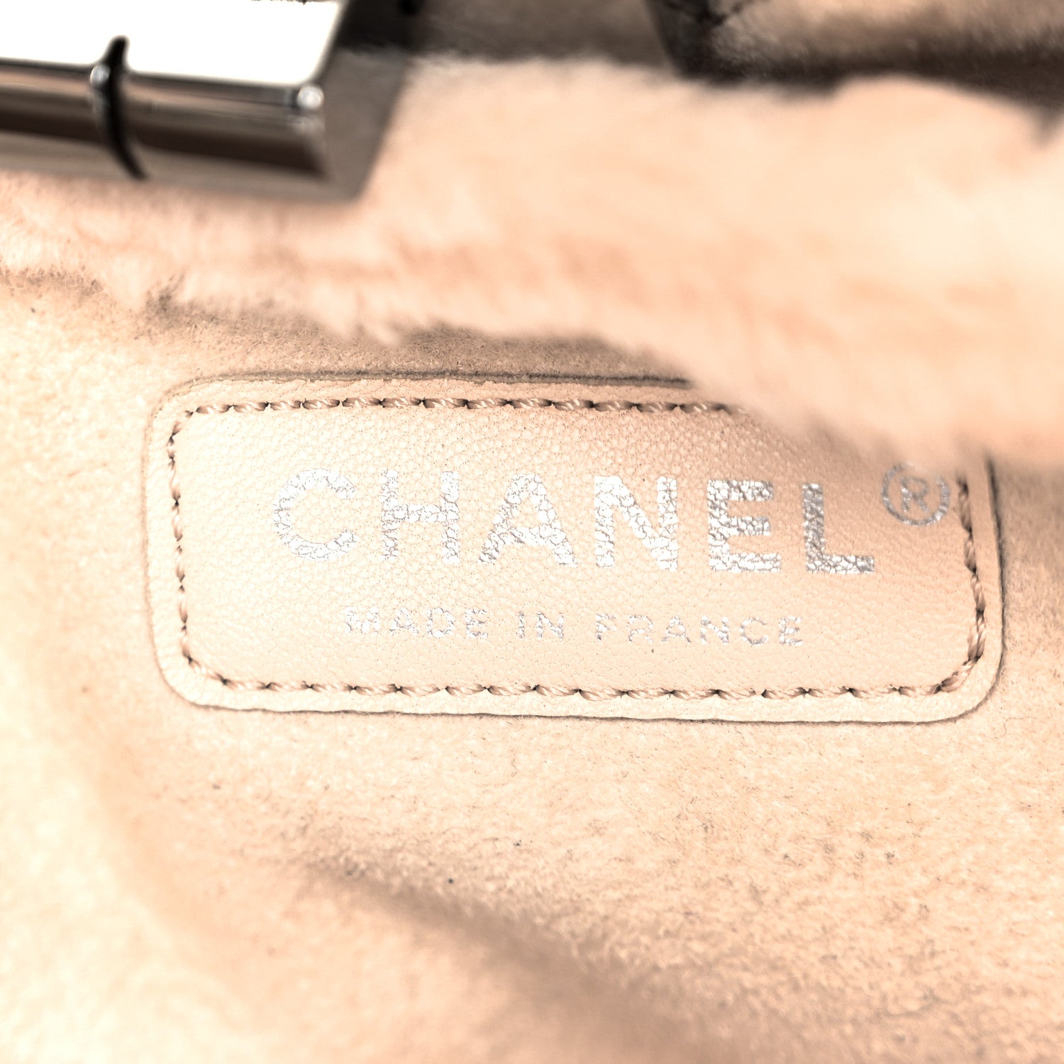 Chanel Shearling Quilted Mademoiselle Tote Beige 6 of 11