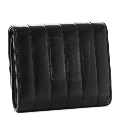 Saint Laurent Lambskin Matelasse Monogram Vicky Tri-Fold Wallet Black 3 of 8