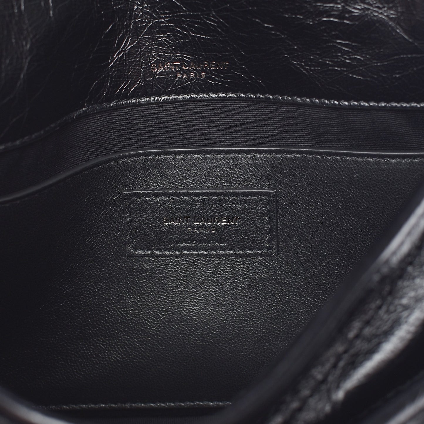 Crinkled Calfskin Matelasse Monogram Baby Niki Chain Satchel Black