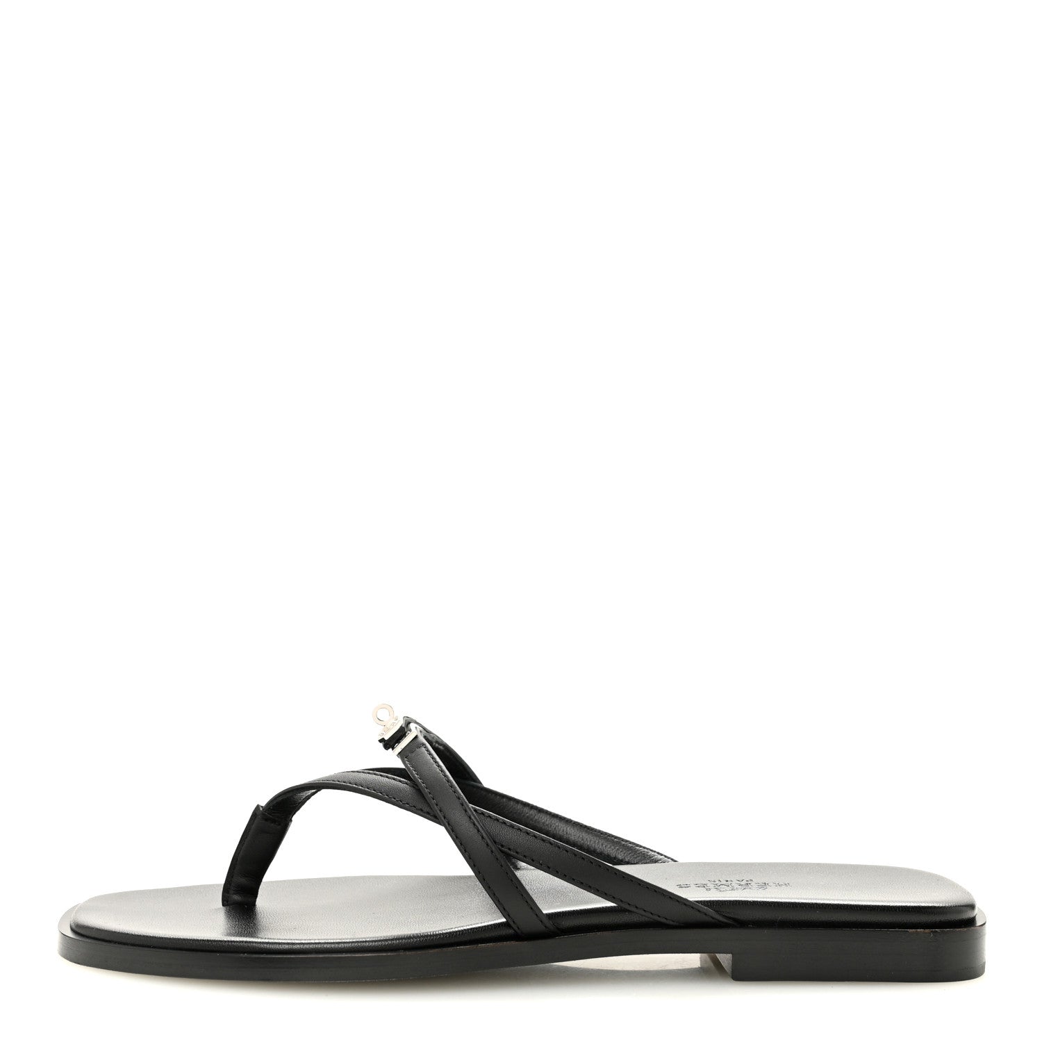 Hermes Calfskin Miss Sandals 36 Black 1 of 9