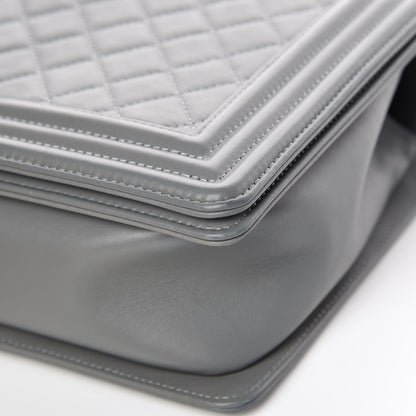 Chanel Calfskin Quilted New Medium Boy Flap Grey 10 of 13