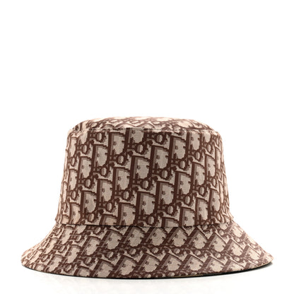 Christian Dior Polyester Cotton Gingham Oblique Reversible Bucket Hat 57 Beige 9 of 15