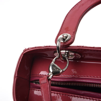 Christian Dior Patent Cannage Medium Lady Dior Dark Pink 16 of 17