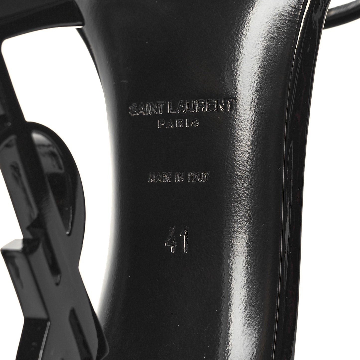 Patent Calfskin Opyum 110 Sandals 41 Black