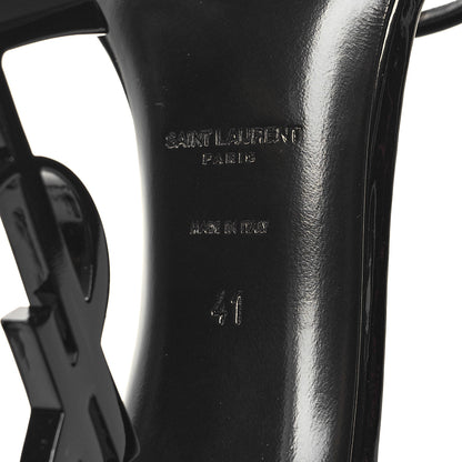 Saint Laurent Patent Calfskin Opyum 110 Sandals 41 Black 7 of 9