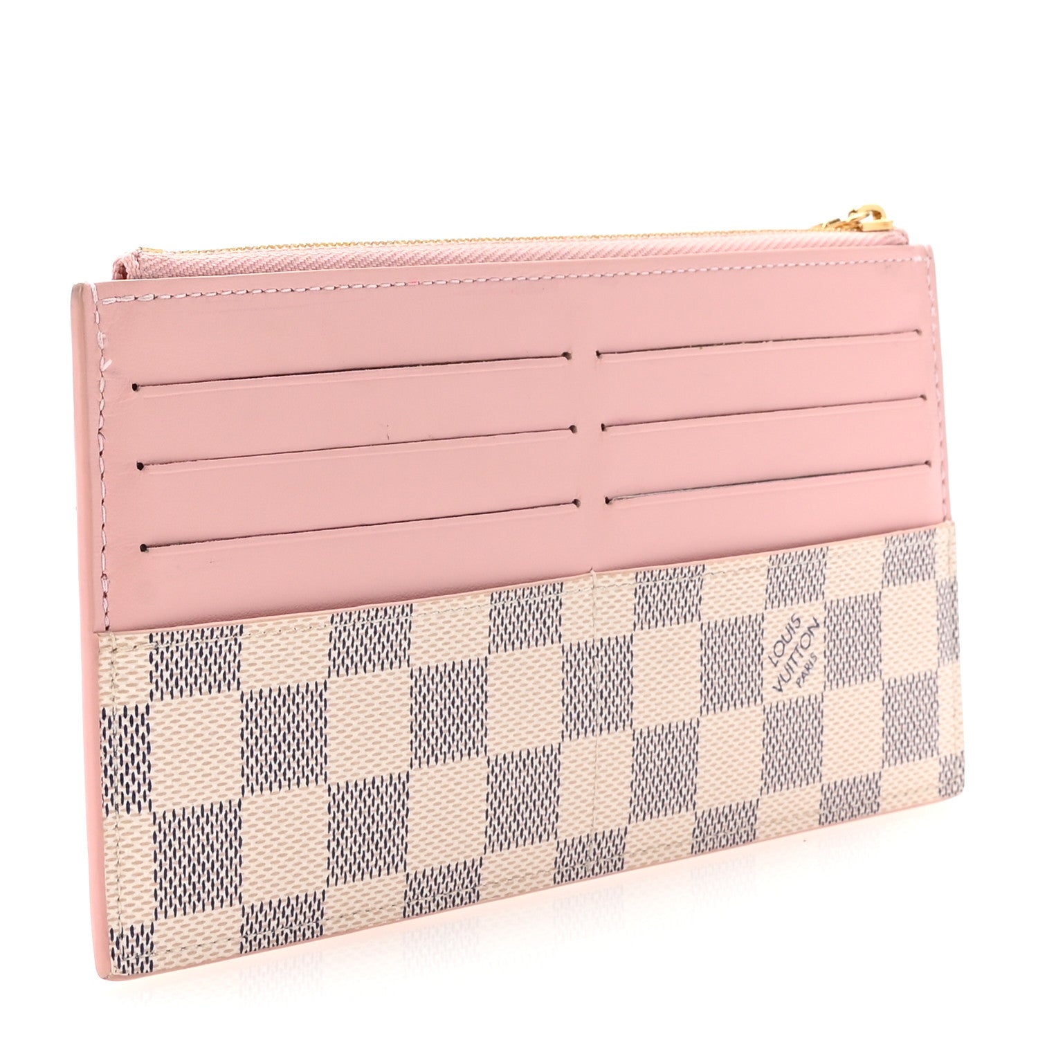 Louis Vuitton Damier Azur Slim Purse Rose Ballerine 3 of 7