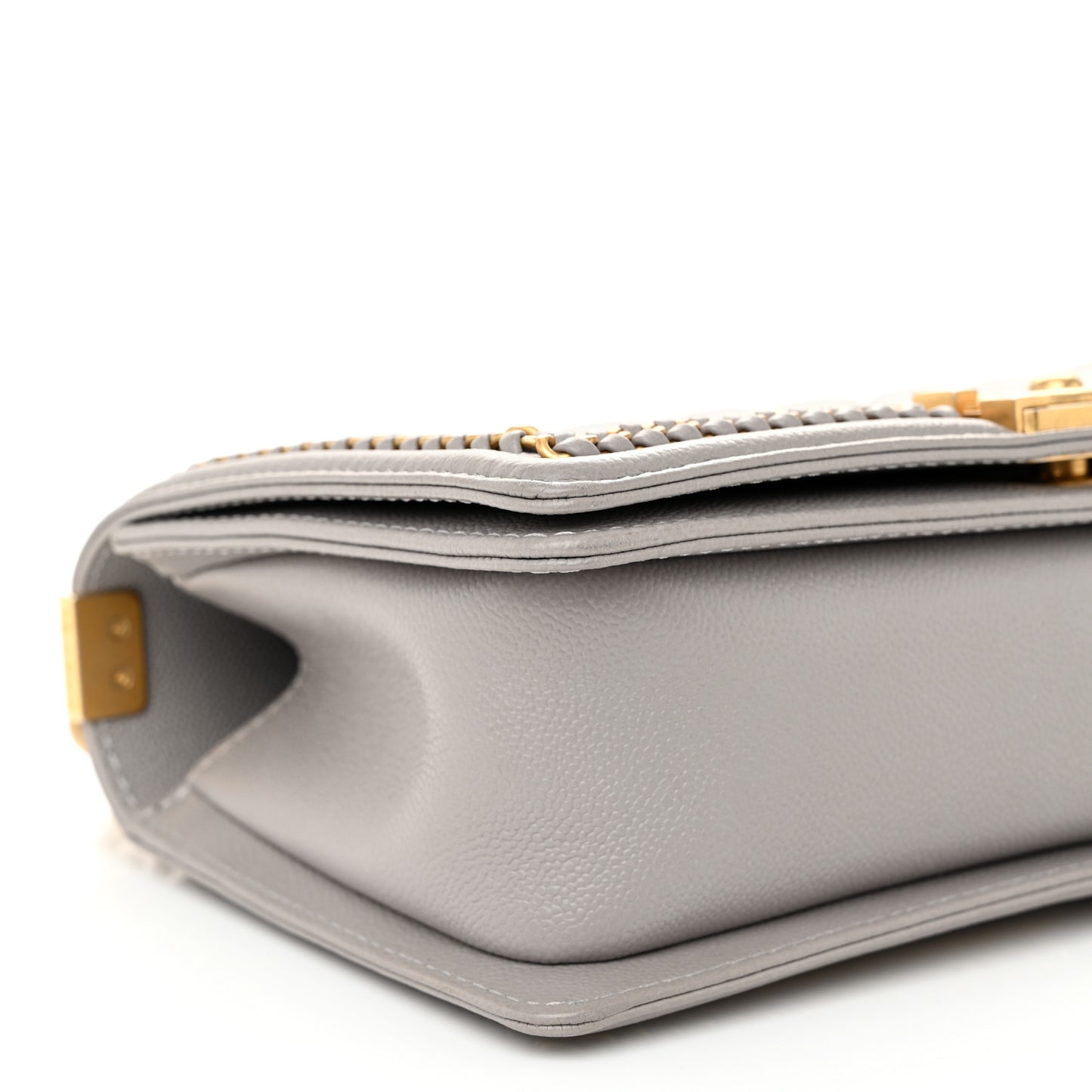 Caviar Quilted Chain Around Medium Boy Flap Grey