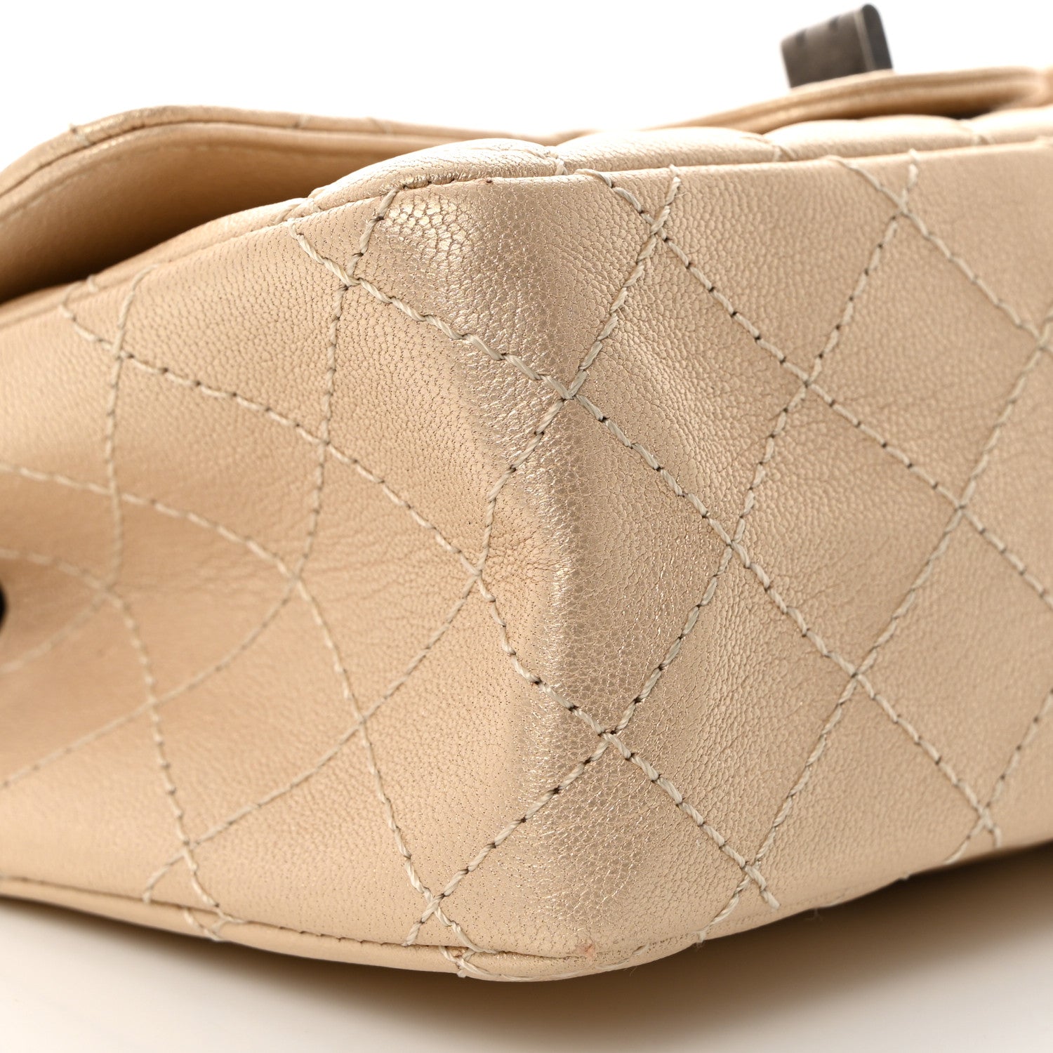 Chanel Metallic Sheepskin Quilted 2.55 Reissue Mini Flap Beige 9 of 11