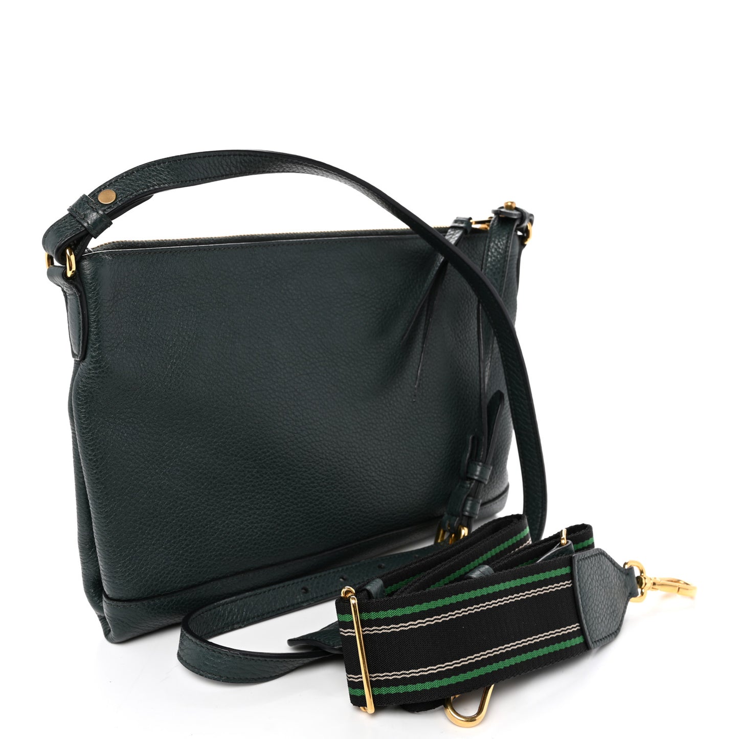 Vitello Phenix Zip Crossbody Bag Smeraldo