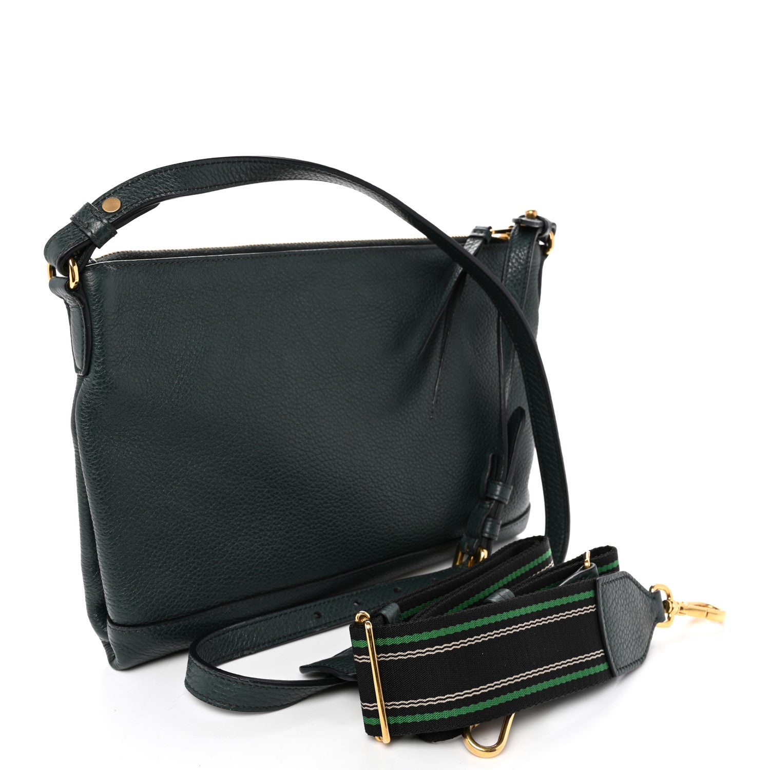 Prada Vitello Phenix Zip Crossbody Bag Smeraldo 3 of 10