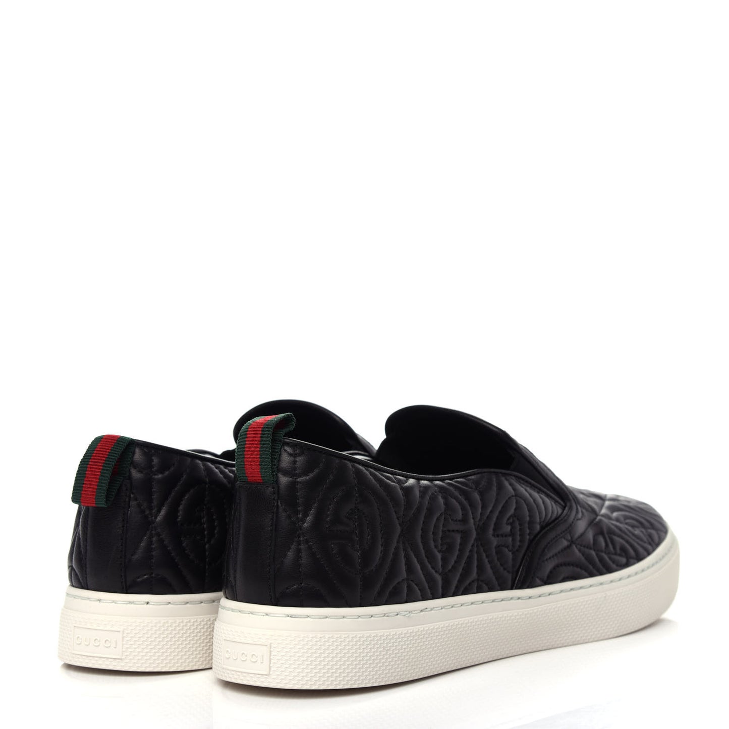 Nappa Web G Rhombus Quilted Mens Slip On Sneakers 10 Black