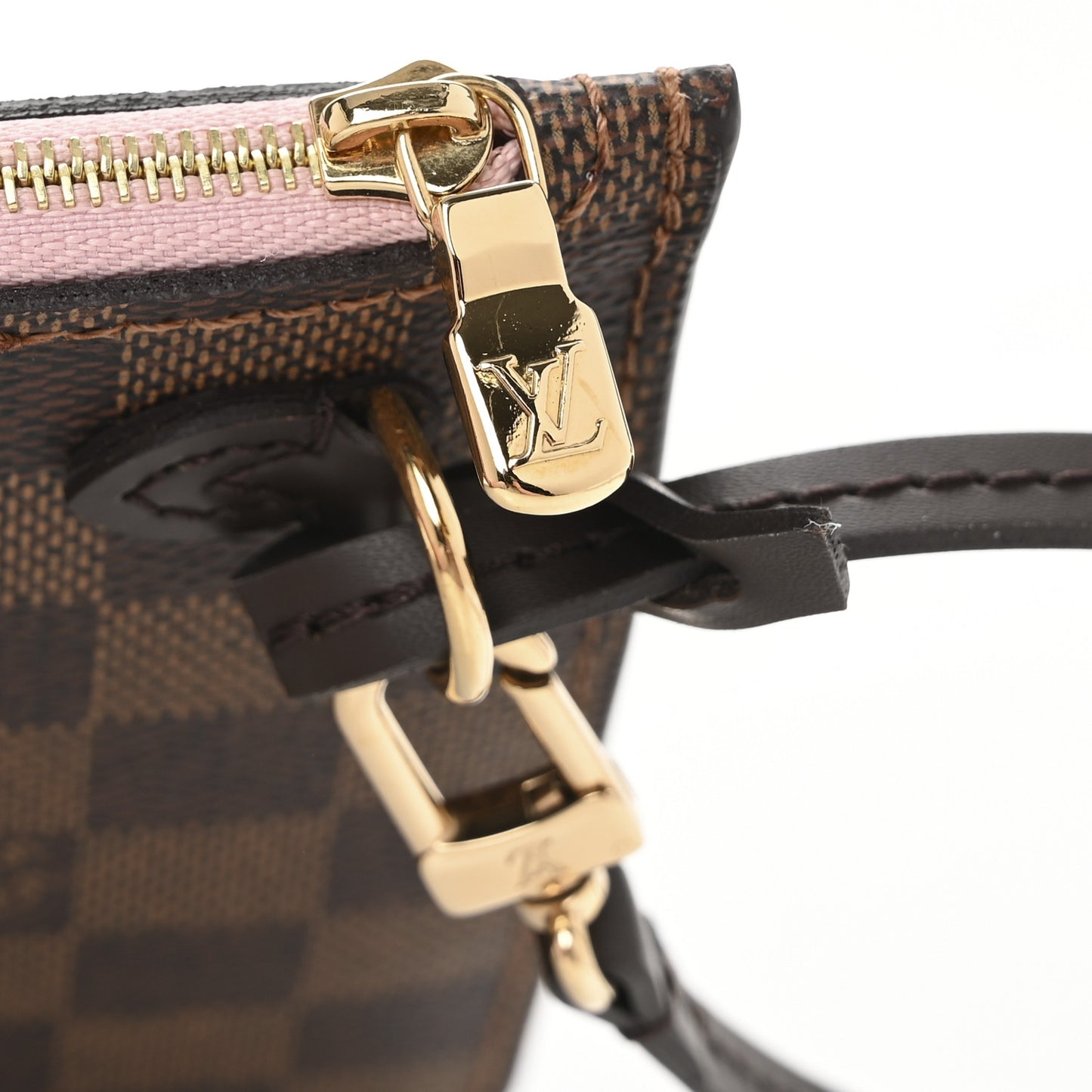 Damier Ebene Neverfull MM GM Pochette Rose Ballerine