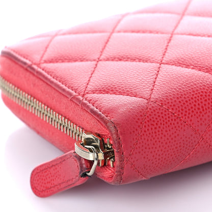 Chanel Caviar Quilted Large Gusset Zip Around Wallet Fuchsia 9 of 22
