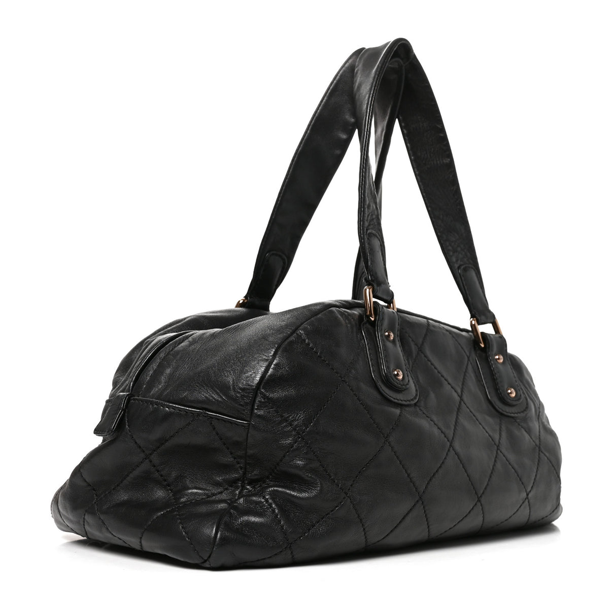 Chanel Lambskin Cloudy Bundle Bowler Black 2 of 9