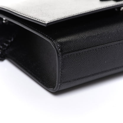 Saint Laurent Grain De Poudre Small Monogram Kate Satchel Black 8 of 9