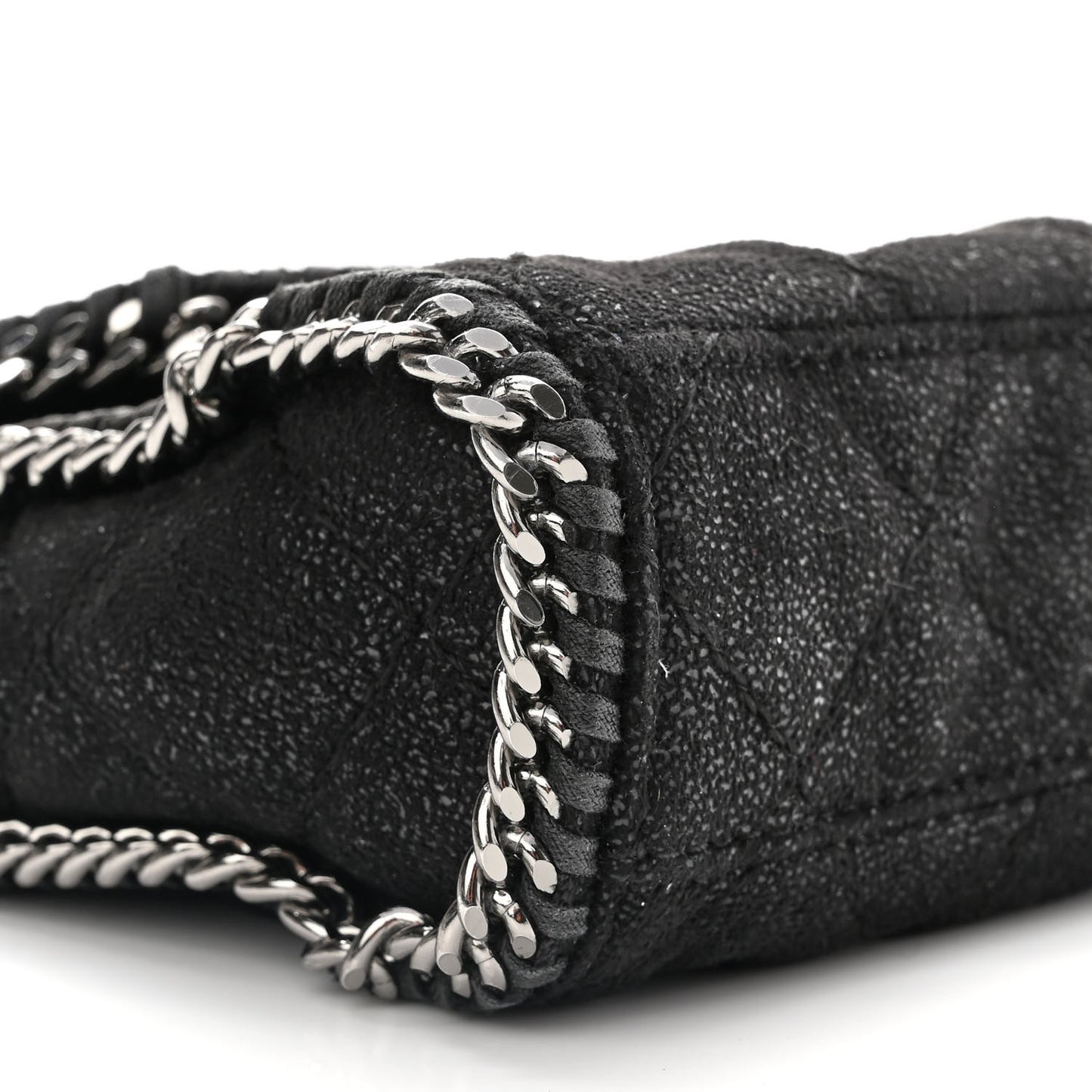 Shaggy Deer Quilted Mini Falabella Tote Black