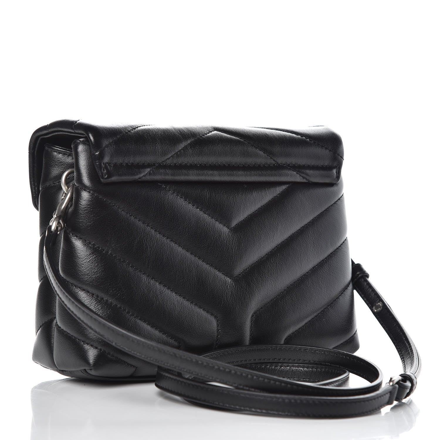 Saint Laurent Calfskin Y Quilted Monogram Toy Loulou Crossbody Bag Black 3 of 11